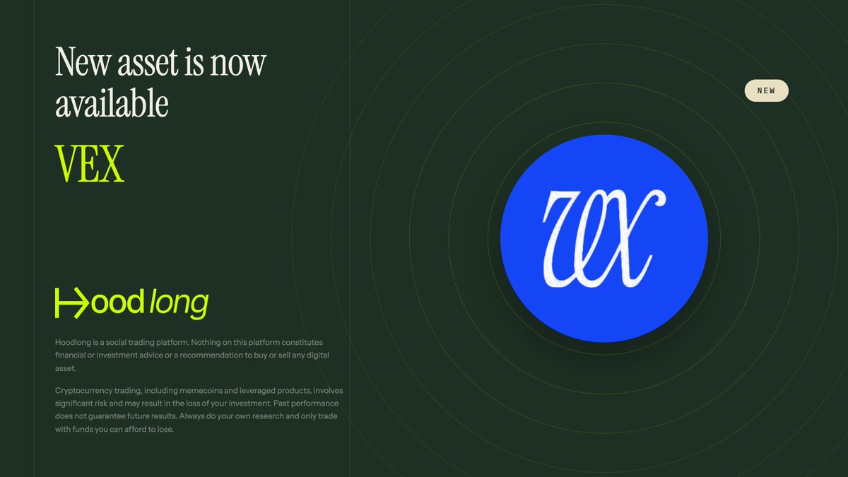 RobinHoodLong's tweet photo. You can now long $VEX with up to 4.7x leverage. 

Fully on-chain. Self-custodial. https://t.co/IR9ogSoXgJ