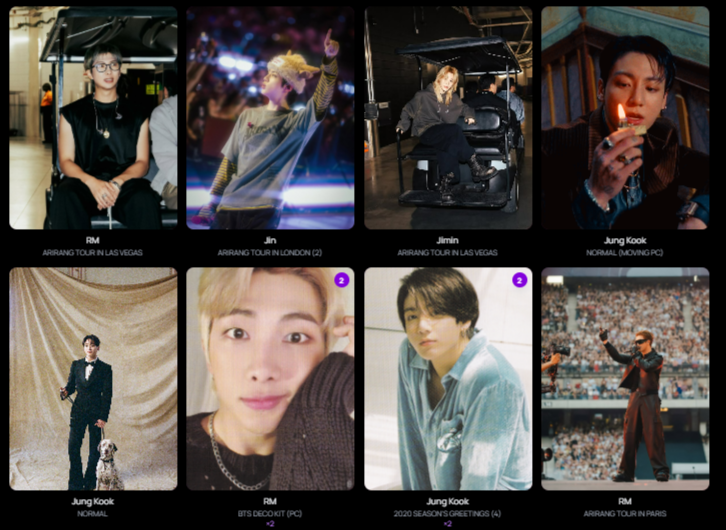 morelikebangtan's tweet photo. bcd app photocards galore 🤩🤩 finally claimed my 30 pcs from the badges and not a single dupe?? AMAZINGGG #bcd #bcdapp https://t.co/zTa0waoGgl