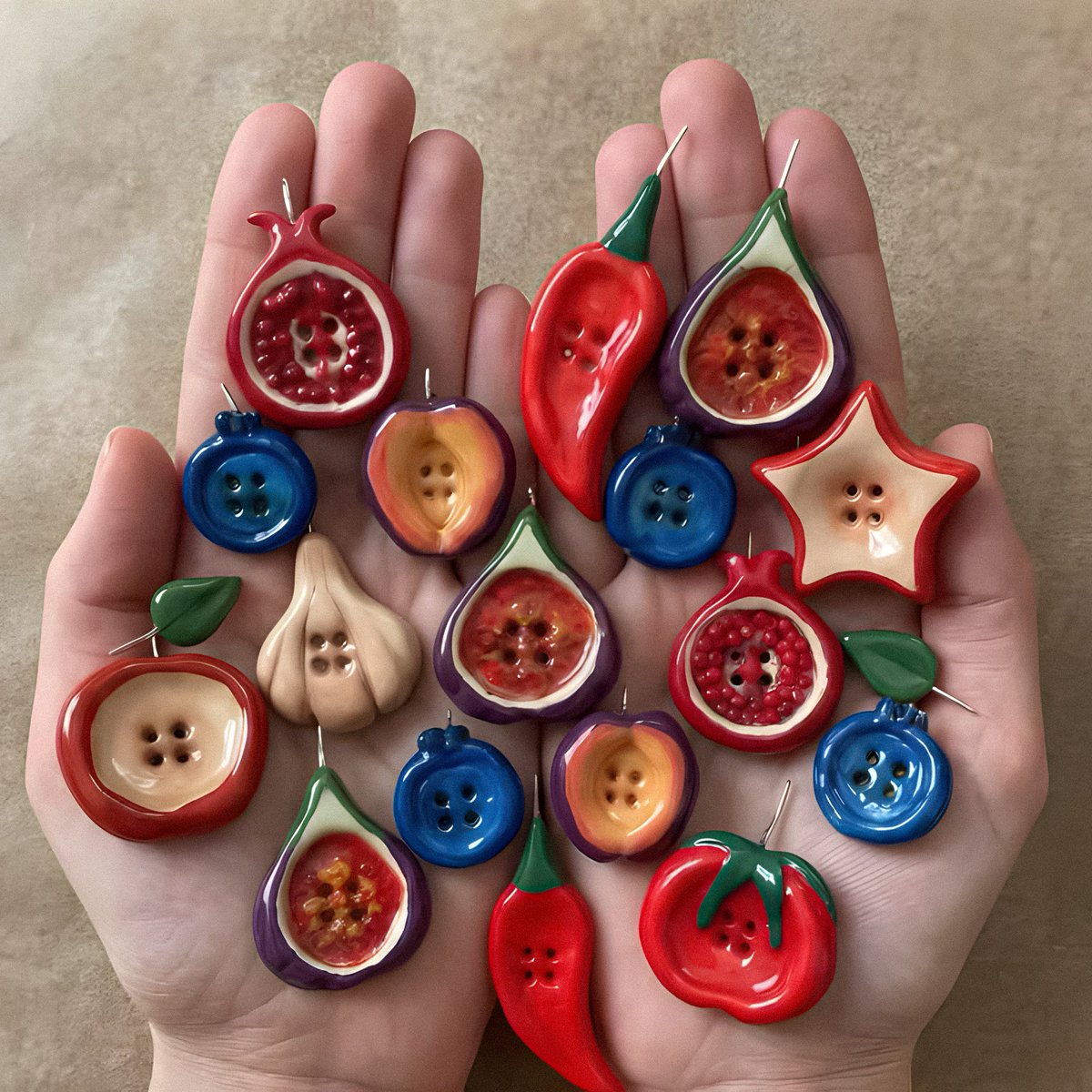 ElyfaeFeelings_'s tweet photo. Fruit buttons https://t.co/TOkutuM7s5