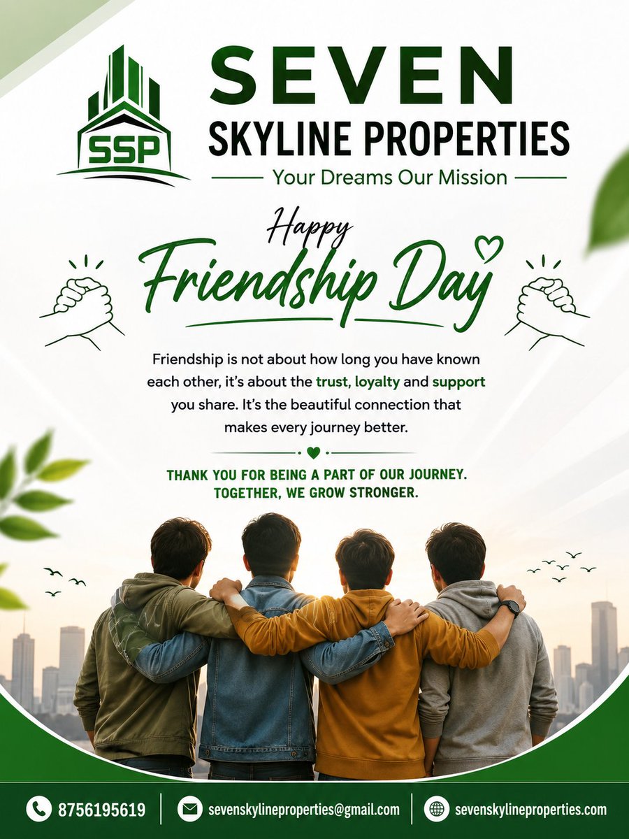 Sevenskyline47's tweet photo. "Friendship is one of the most beautiful gifts of life. It is built on Trust, Respect, Care and endless Support. Asli dosti wahi hoti hai jo bina kisi matlab ke har khushi mein saath muskuraye aur har mushkil mein mazbooti se saath khadi rahe. True friends make every journey brighter and every success more meaningful. Wishing you endless happiness, lasting friendships and a very Happy Friendship Day!" 🤝💚