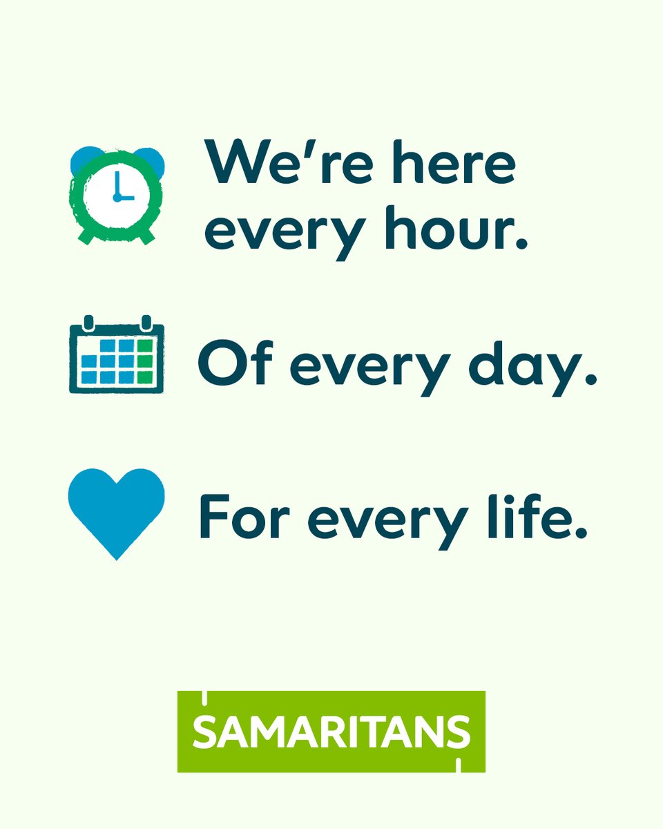 SamaritansIRL's tweet photo. Reminder: When life is tough, we’re here to listen. 
 
Call us for free day or night on 116 123 https://t.co/2MQXgBTUDL
