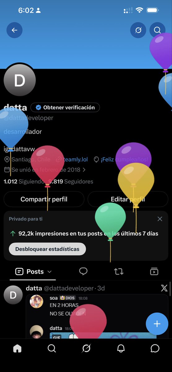 dattadeveloper's tweet photo. oficialmente 19 años https://t.co/E22IvwcrRd