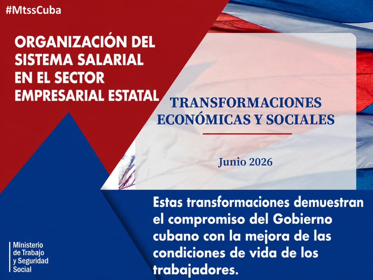 MTSS_CUBA's tweet photo. La organización del sistema salarial deberá evaluarse por la administración, acordarse con la organización sindical, analizarse en la Asamblea General de Afiliados y Trabajadores e incorporarse posteriormente al Convenio Colectivo de Trabajo.
#MtssCuba https://t.co/1uWeo8O1NB