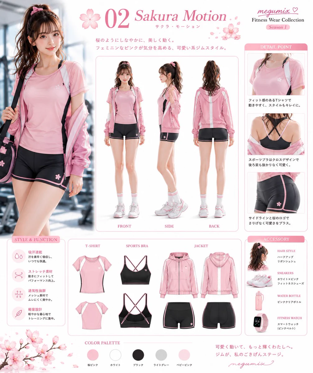 全て新品未使用！タグ付きあり！ピンク系トレーニングウェアまとめ売り！ megumix@AIart on X: 
