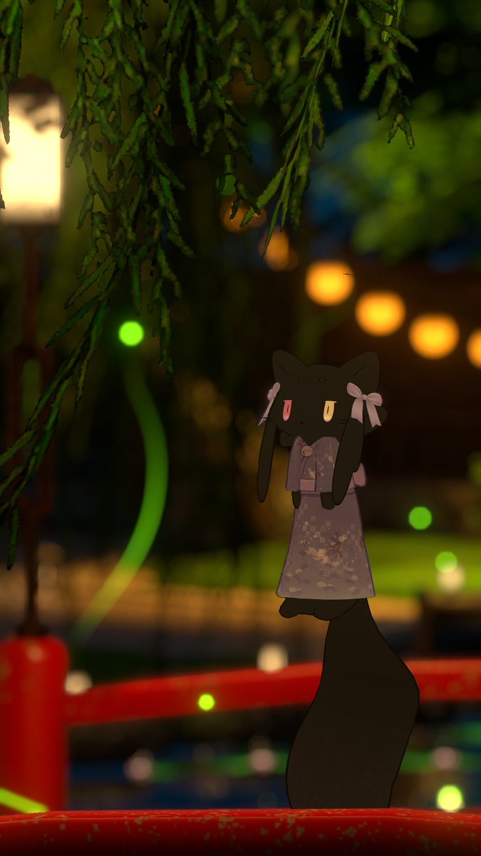 kuroneko_tsuki's tweet photo. ムルルをセルフ改変しました～！
お祭りに行きたいので浴衣を着てみました🎆🏮
むむいのむい！
#lethal_cats #そるてぃーや_vrc https://t.co/YbOH9nA23G
