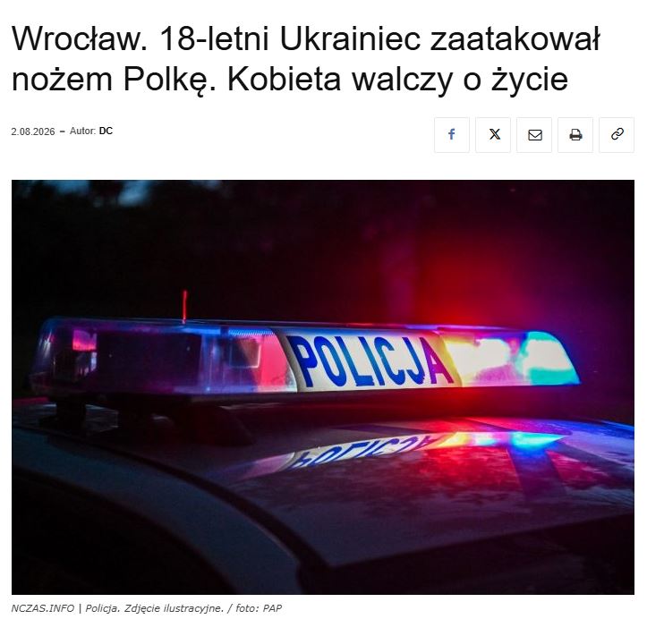 NCZAS1's tweet photo. 🚨 18-letni Ukrainiec zaatakował i ciężko ranił nożem 30-letnią kobietę. Ofiarą jest Polka, za którą napastnik wszedł do klatki w bloku. Kobieta walczy o życie w szpitalu. 😮😢

https://t.co/PpFoOPOps5 https://t.co/8GmYuqqlJt