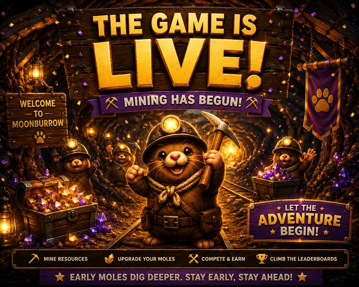 MochiMoles's tweet photo. Moonburrow is officially live. ⛏️

Start mining, upgrade your moles, build your strategy, and climb the leaderboard.

Play now: https://t.co/Hl27gOsCIO

Official $LUMA CA:
 MoCHMiHT1mbyakAG6JzYmYdbsRzpKkJ7wRkBX2U3hZM

Use only the official contract address above. See you underground.

#MochiMoles #Moonburrow #LUMA #GameFi #Web3Gaming #Solana