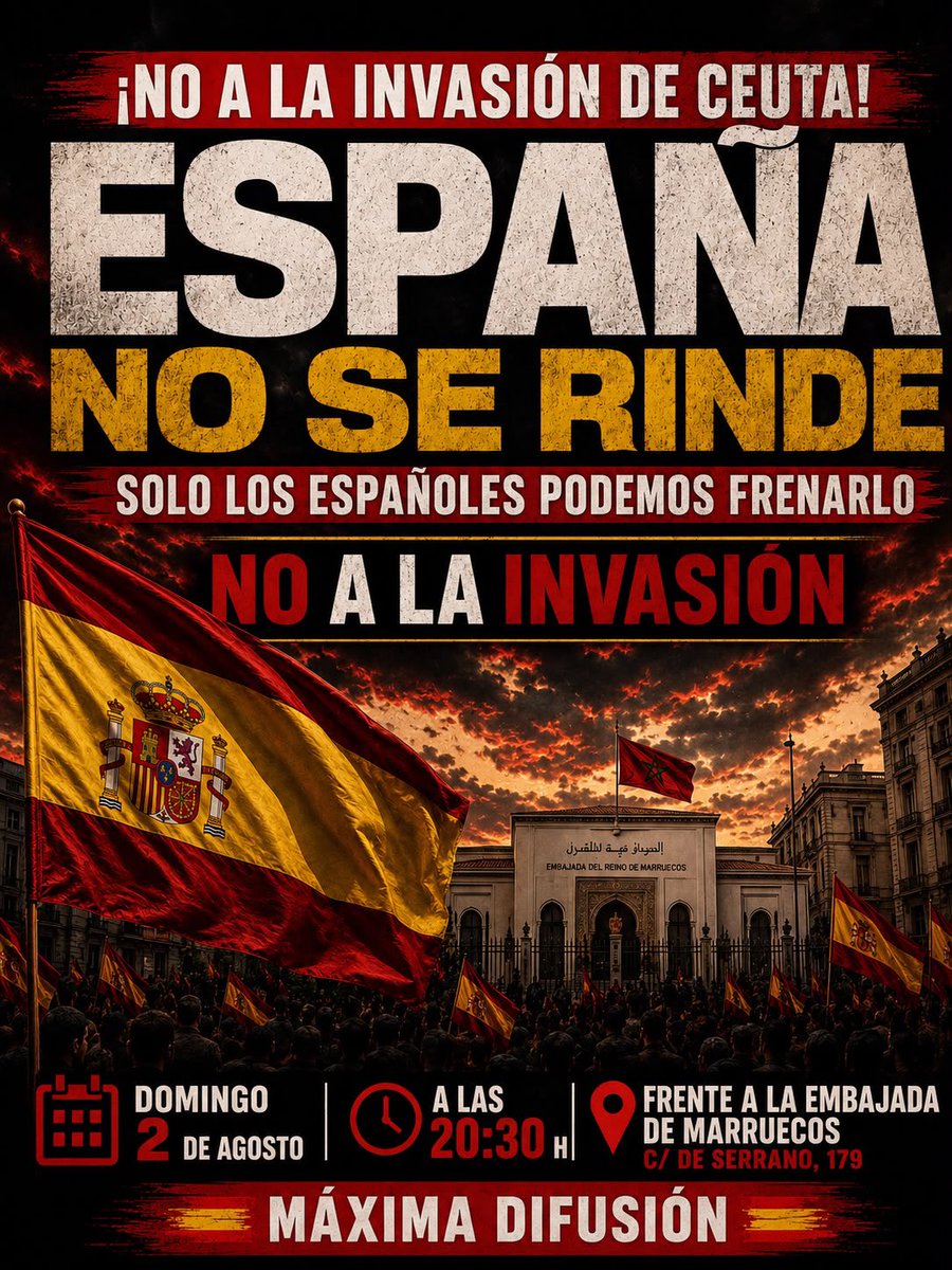 99APG's tweet photo. @vitoquiles Hoy los patriotas estaremos delante de la Embajada de Marruecos en Madrid https://t.co/zjlnNjmzBC