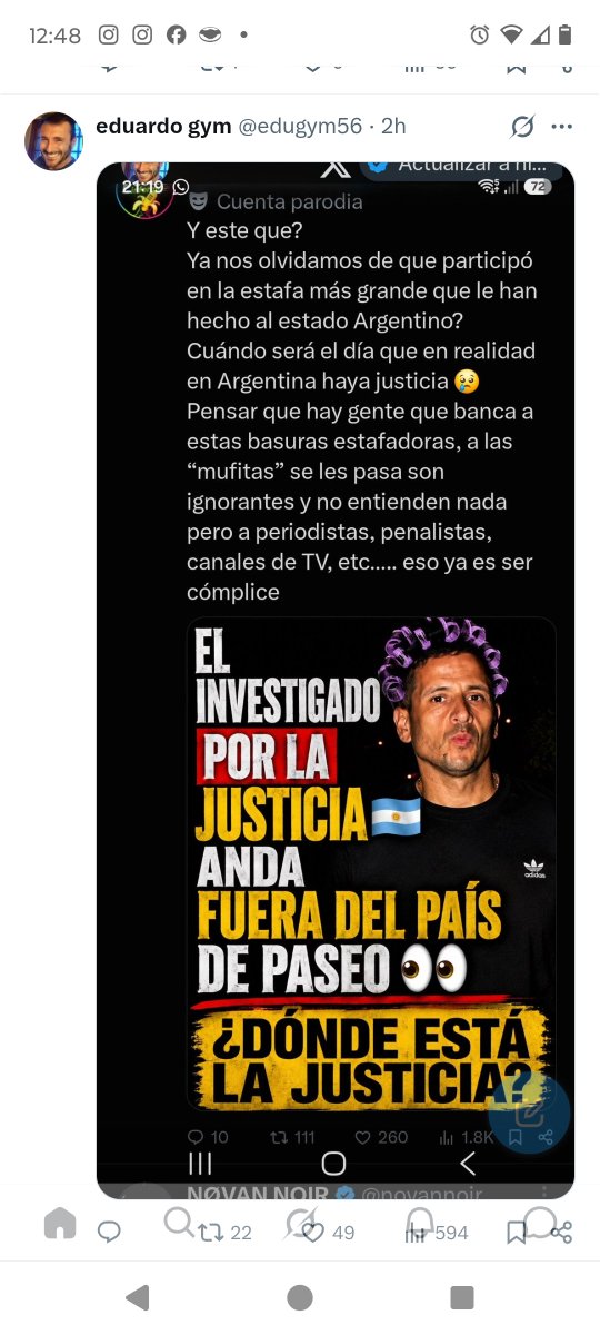 jaexdaci's tweet photo. @infobae Mal redactado .Su novio el imputado x la causa del rulo financiero Siras y plantador d merca y arma en el caso Hauque , también conocido x ser ex socio d Picirilo q juntos robaron a un país . Así deben describir al macho de turno de la narco mediática sospechada d lavado petemufa https://t.co/5NvtuusTGU