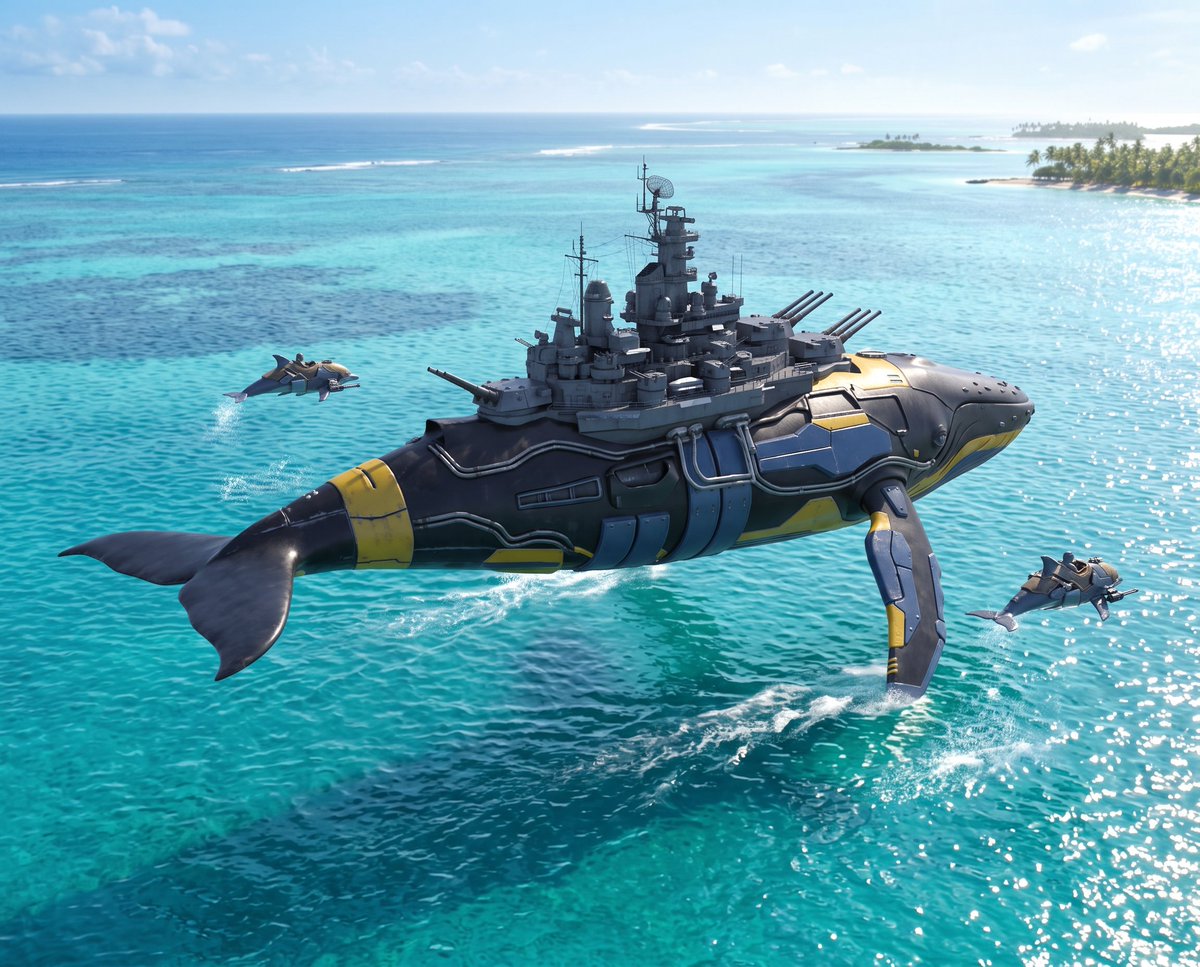 opabiniadrill's tweet photo. Flying Whale Ship
Escort Dolphin Fighter https://t.co/rs1wIFd453