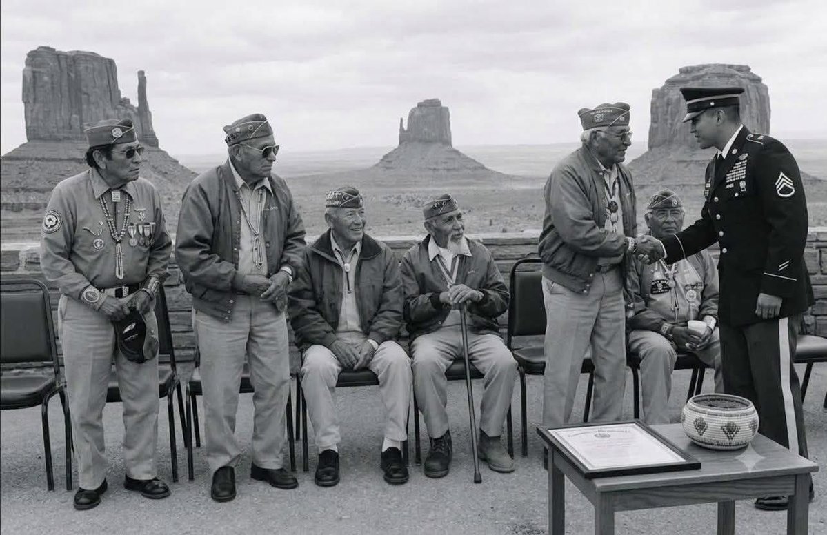 proud_native_am's tweet photo. They will never erase the history of our Navajo Code Talkers. 🎖🦅🇺🇲 .. https://t.co/7vDpZke8z8