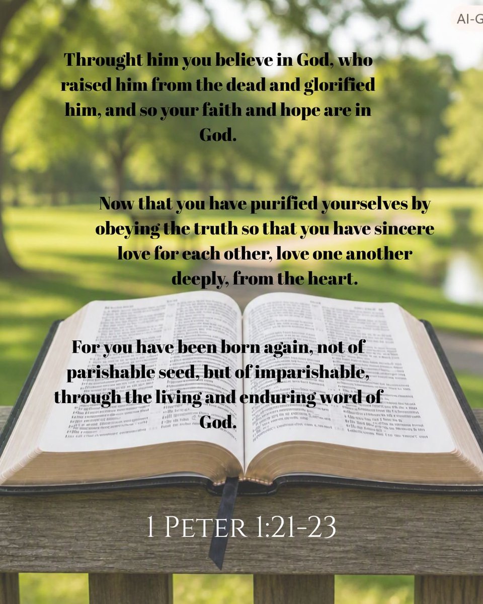 broken_redeemed's tweet photo. My Daily Bread - 1 Peter 1:21-23
#brokenredeemed #4thWatch #faith #love #Romans116 https://t.co/PSwePwauCX @teescrossedgolf https://t.co/YvvP0lRIjF
