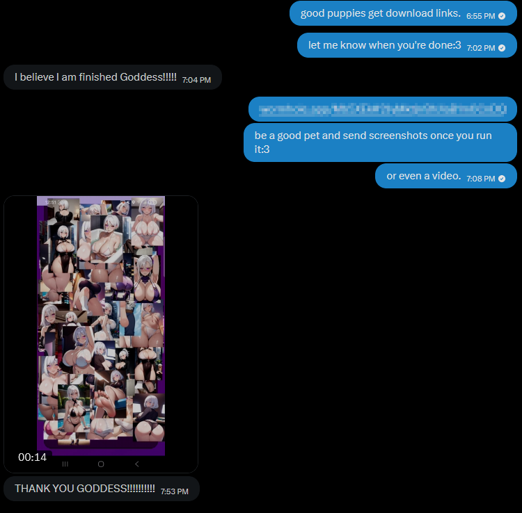 GoddessRoseOwO's tweet photo. 「 ✦ ROSEWARE APK ✦ 」

another day--another permanent ROSEWARE installation~💖

i made him squirt his last savings, write lines, and worship my perfect ass just to get a shiny infection link~❤️‍🔥

from now on, his phone is nothing but a shrine to my perfection.🥰 he has to kiss his screen every time my ASS pops up on it.💞

who's next?💋