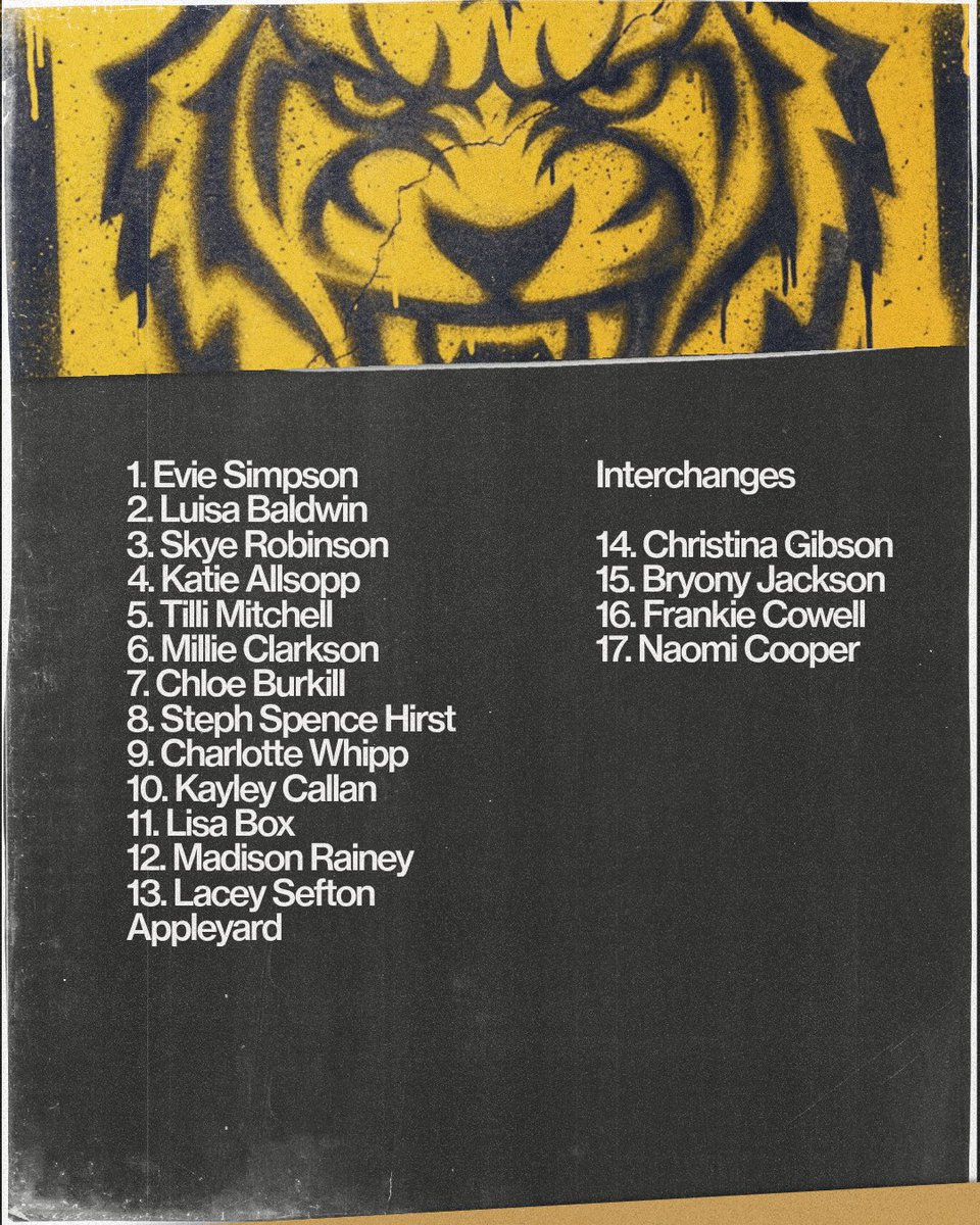 CTRLFC's tweet photo. Our Tigers Women to take on the Wolves at The OneBore ⚫️🟡🐯 #COYF https://t.co/IIH2KAiPti