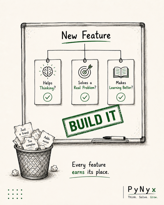 PyNyx_Official's tweet photo. Every feature has one job:

Make learning simpler.
Make thinking deeper.
If it doesn't improve how someone learns or solves problems, it doesn't belong in PyNyx.
#pynyx #fypシ゚viral 
https://t.co/RiWgj5MG8M https://t.co/AaxQP007gm