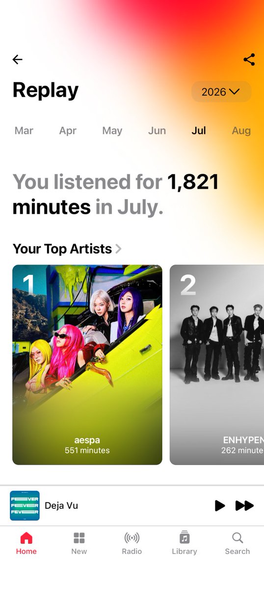 myaespadaze's tweet photo. Apple music replay for July 🎶🔀💞

#applemusic #applemusicreplay #aespa #enhypen #ateez #lun8 #july https://t.co/eqXwwpvjjy