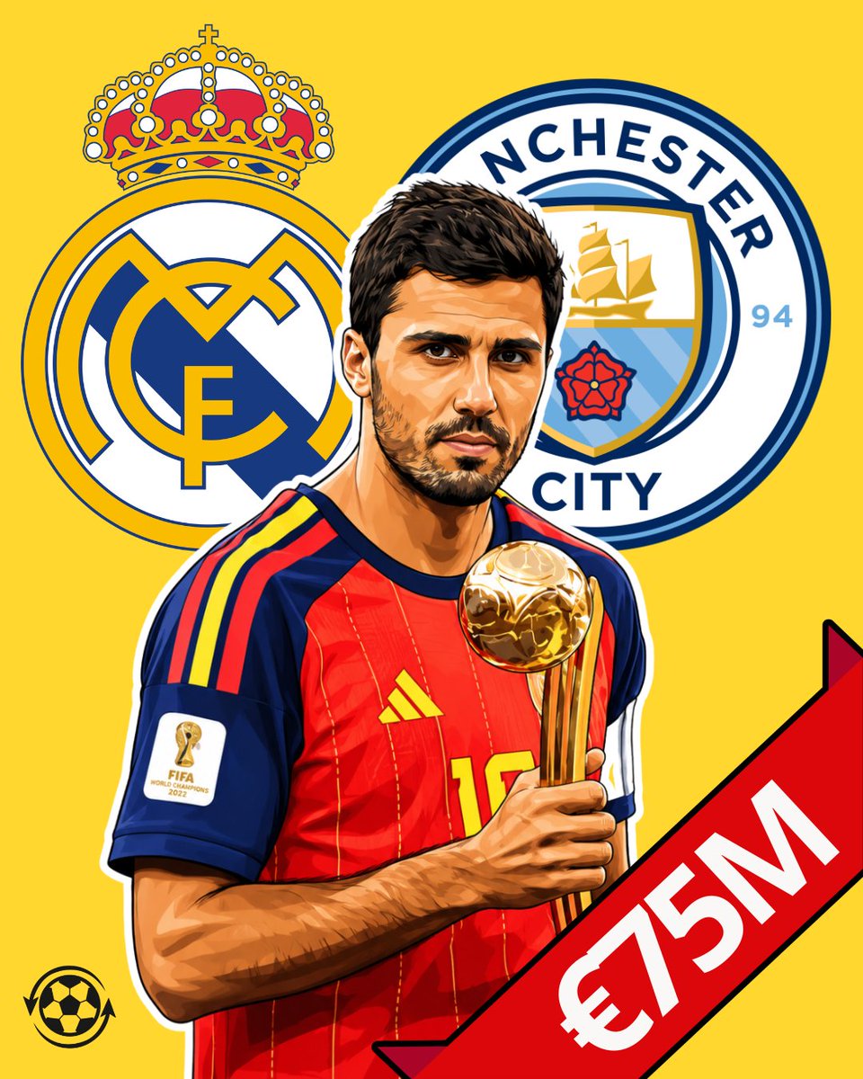 DeadlineDayLive's tweet photo. 🚨 Manchester City are refusing to budge on their €75M valuation of Rodri, with Real Madrid unwilling to meet the asking price. 👀🇪🇸

City would rather keep the Ballon d'Or winner until his contract expires than sell him below their valuation, putting the deal at serious risk.

(Source: @sport)