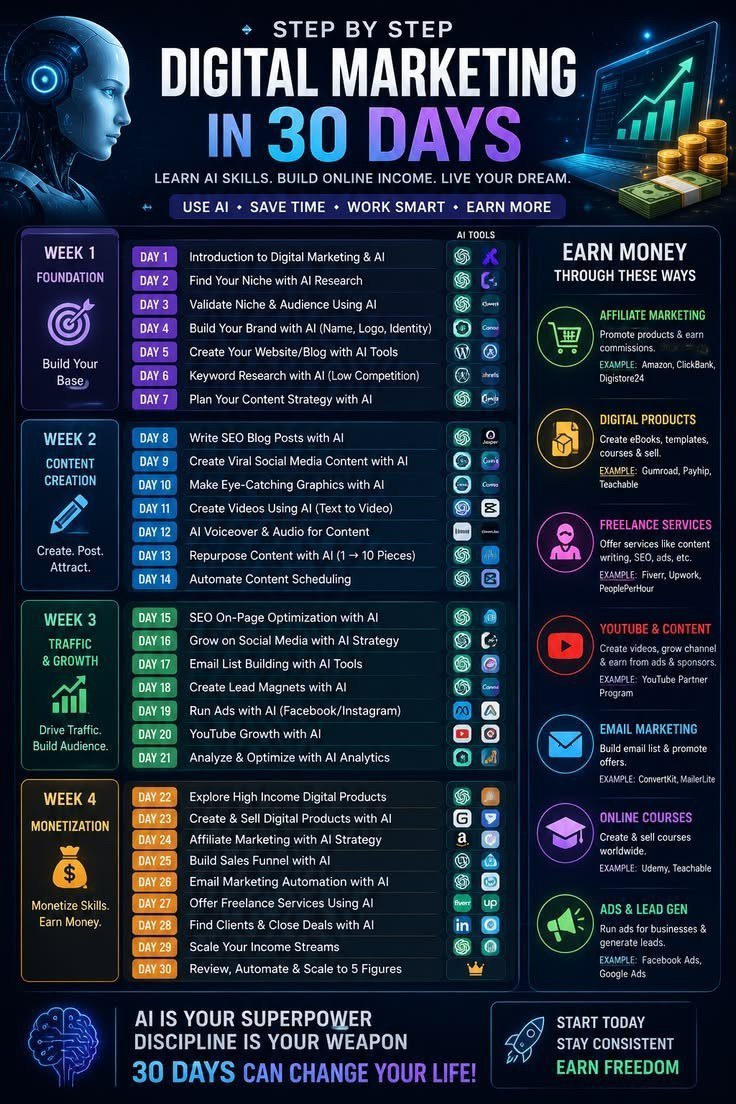 shamimRezaai's tweet photo. ⏳ Most people waste 30 days scrolling.
This roadmap could change your next 30 days. 🚀
🔖 Save it
❤️ Like
🔁 Repost
💬 Comment "ROADMAP"
👤 Follow me, https://t.co/idR5BdTkr2