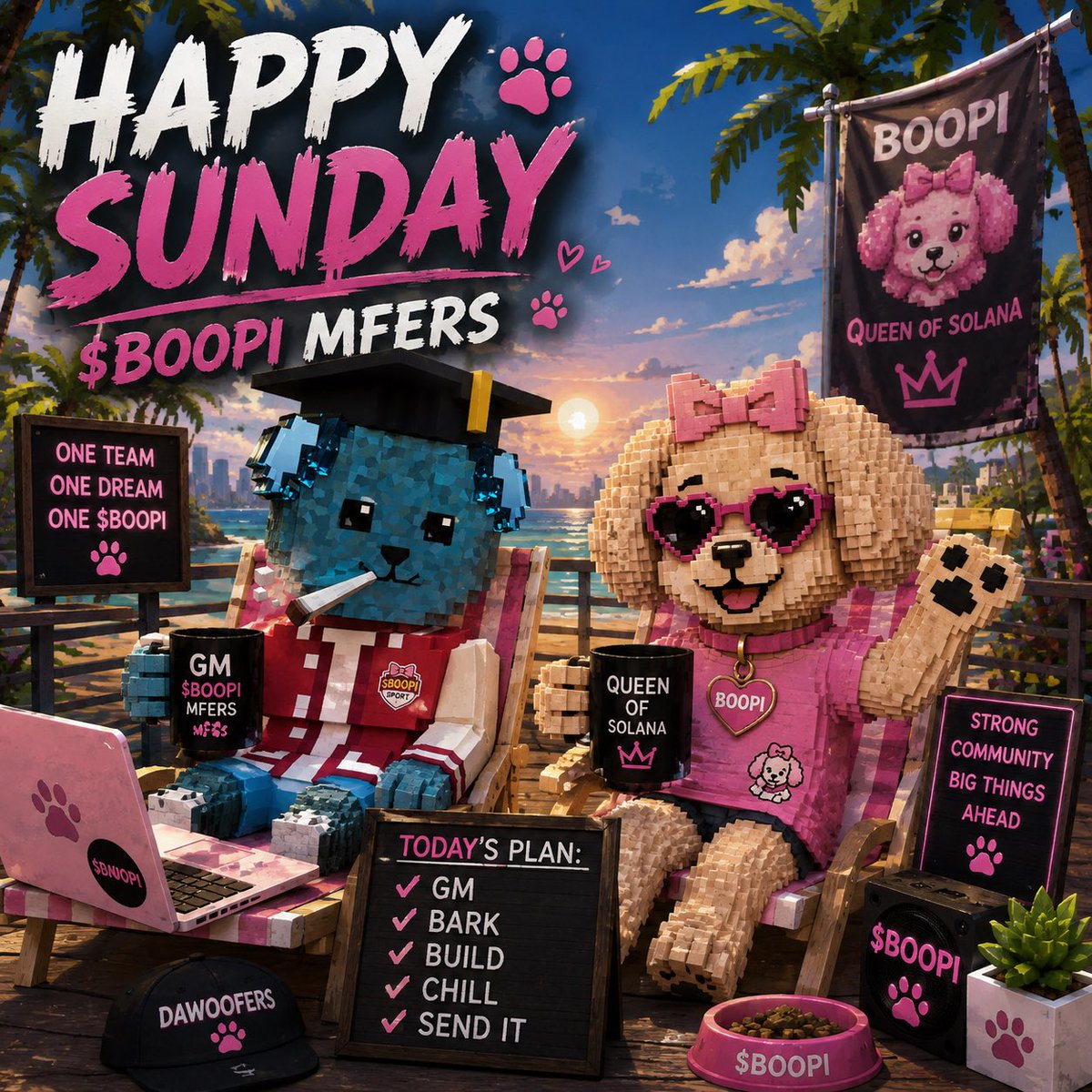 kintom_'s tweet photo. GM $BOOPI MFERS! ☀️🐶

Sundays hit different when you’re building with the Queen of Solana. 👑

Eyes on the next big move. 👀

The Dawoofers NFT is LIVE, and this is only the beginning. 🔥

If you’re here now, you’re early. If you’re building with us, you’re family. 🫡

Gm back https://t.co/LxbemaRJWc