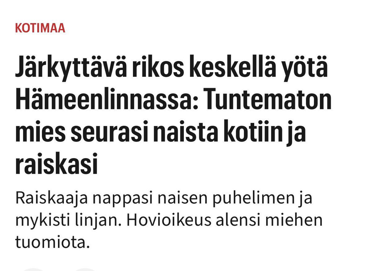 Rajajoppe's tweet photo. Ilmastonmuutoksen takia tuli Suomeen ja raiskasi?

Munir Suleyman Weyrah

Milloin suomalaisille riittää naisten/tyttöjen lisääntynyt turvattomuus? https://t.co/sIvazAPX4C