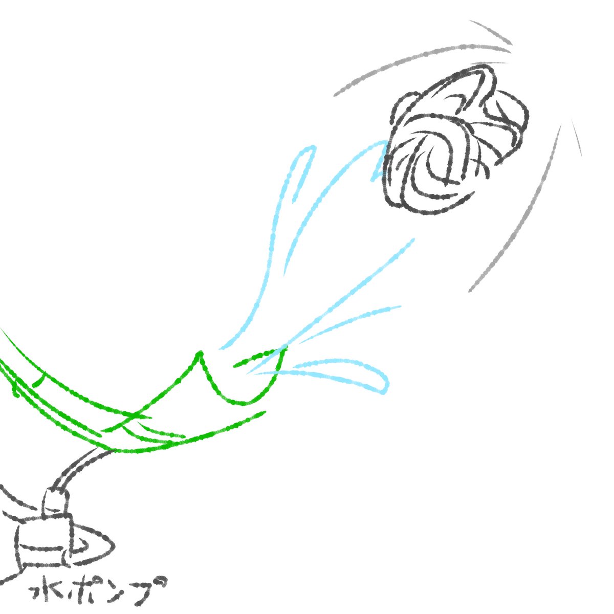 nzmncho's tweet photo. #ザウルス交換日記 8/2
ポンプで勢いつけて上に飛ばせば長距離でも流しそうめんいけるか？ https://t.co/uZccJHhtJY