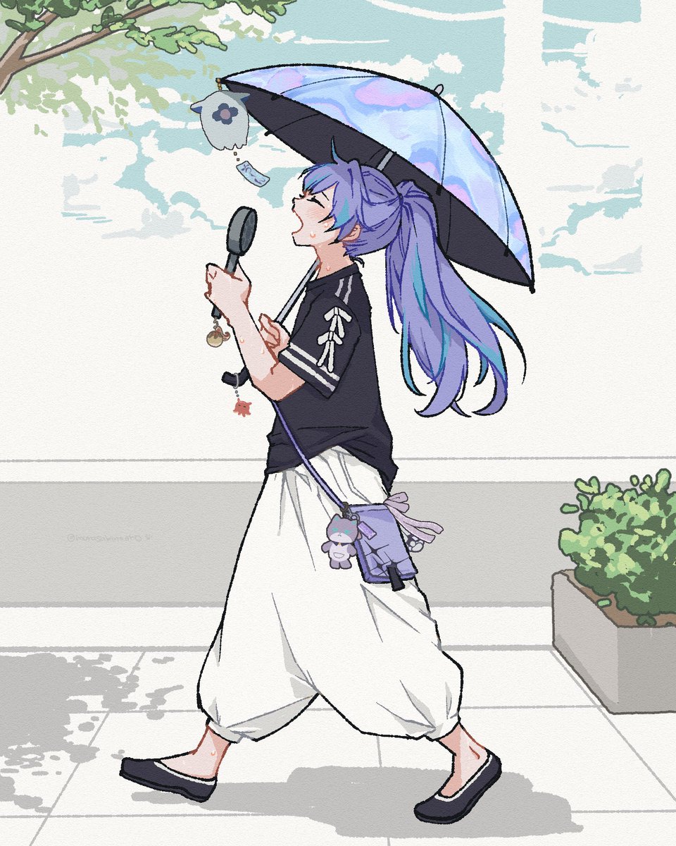 murasakinoot0's tweet photo. 日傘デビューされたとお聞きしたので☀🌂
冷感スティックみたいなのもオススメです🧊

⚠捏造布
#ショウゾウ画 https://t.co/b10yNWdX7T