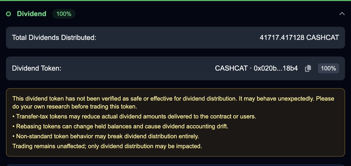 RobinhoodDivs's tweet photo. Over 40K $cashcat tokens have now been distributed to holders of base:0xc674c13f12b506419cc236661e69487d5a019054 

Valued currently at $1.6k https://t.co/ZQJShUz0p4