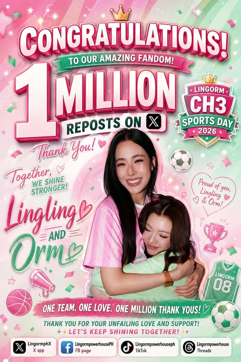 LingormphX's tweet photo. More than 26 hrs past since 8pm last night congratulations everyone!!.. 😳🏀⚽⛹️👟

#วาดฝันวันวิวาห์EP7 
#LingOrmGirlsCup2026 
#LingOrm #หลิงออม https://t.co/13W0G1BJMx