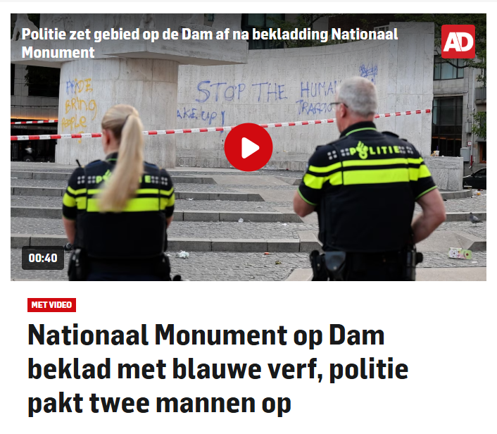 SanderSassen's tweet photo. Tja, dit was te verwachten, als @RechtspraakNL geen gevolgen verbindt aan het bekladden van een nationaal monument. De hypocrisie is haast tastbaar want voor het projecteren van een tekst op de Eramusbrug ga je voor maanden het gevang in. 

Bron: https://t.co/3codRMUqmz https://t.co/ceg0svUoR7