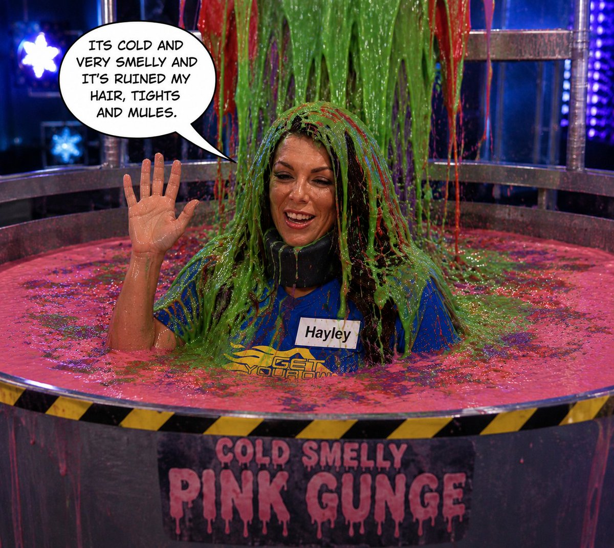 GYOBGunge97's tweet photo. Mum Hayley Dunked into the Cold Smelly Slop #gunkdunk #gyob #getyourownback #shorts #blacktights #ultrasheer #sheertights #nylonlegs #nylonfeet #blackmules #smellyslop #gunge #gunged https://t.co/TatKzzSZqR