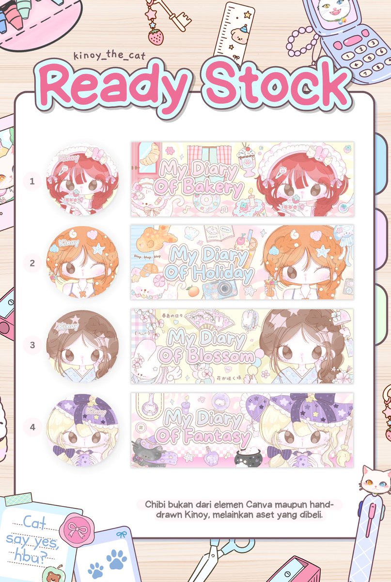 kinoy_the_cat's tweet photo. 😼🗯️ Help RTnya kaka~ timakaci!

Kinoy bawa lagi 4 bundle layout chibi + edit PL seharga 60.000 yg dijuwal buat 1 orang aja per-desainnya #ekslusifcuy 💥🥁 Bisa dijemput SEKARANG via DM/WA <3

💰 Satuan : Layout 35K - Pricelist 42k
Detail? Scroll!

#Bealanja #RSkinoy ready stock https://t.co/qbN11sJnxb