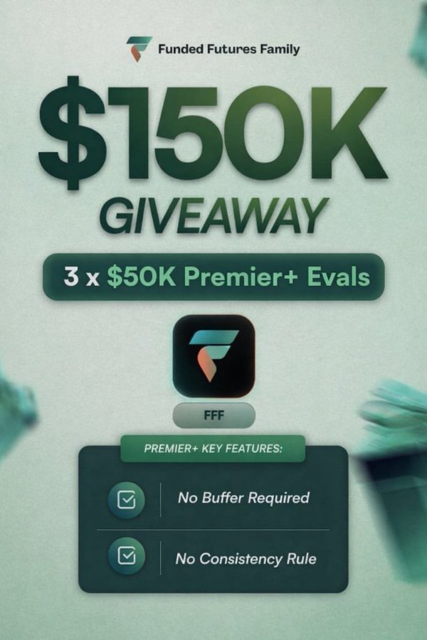 NexoraTrades's tweet photo. $150K GIVEAWAY IS LIVE 

🎁 3 × $50K Premier+ Evaluations

How to Enter?

Follow @props_connect, @NexoraTrades

Like ❤️
Repost 🔄
Comment "FFF"

100 random traders will also receive a surprise gift after purchasing through my code.(NEX) 🎁

Let's go. 👇 https://t.co/lc6j5m39b3