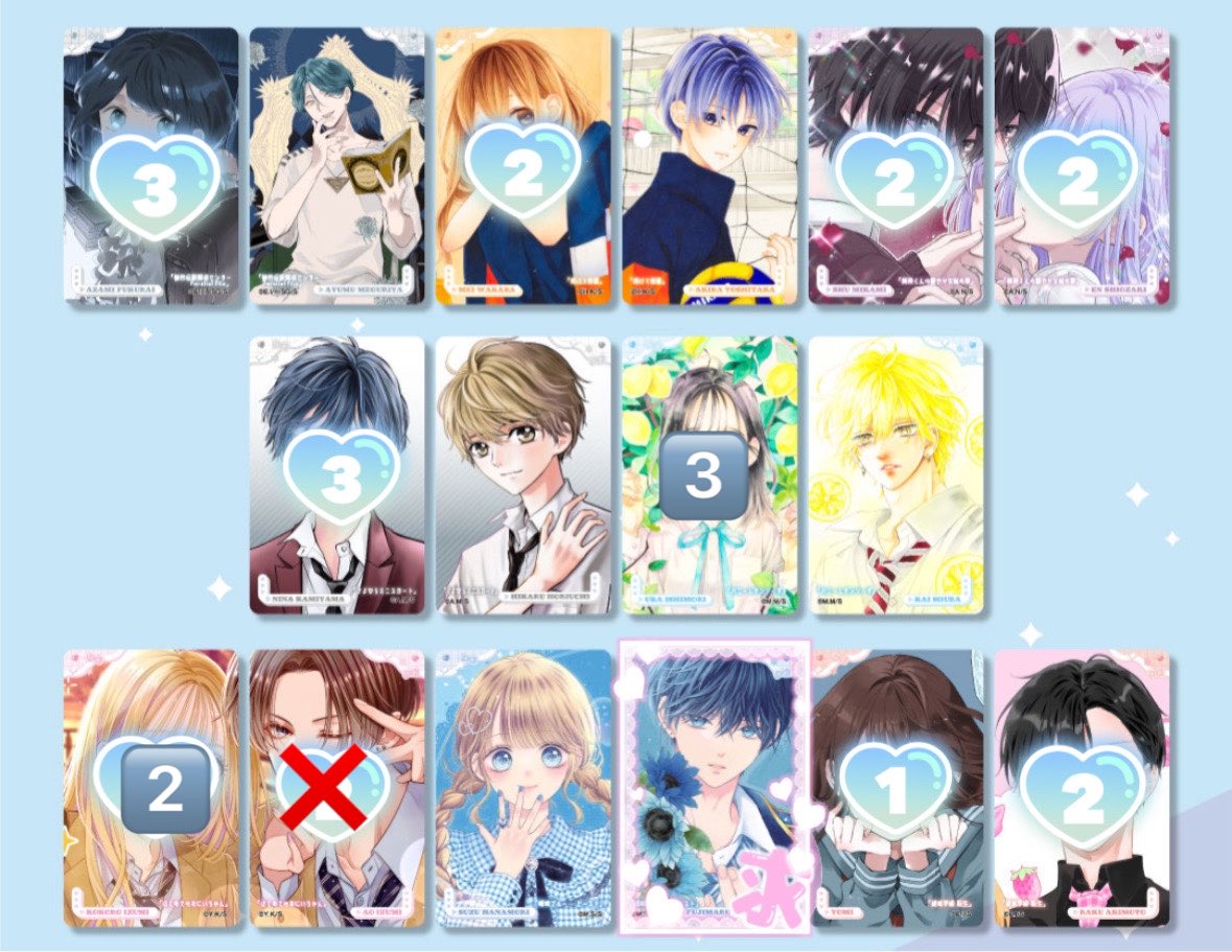 nya__pome's tweet photo. 【交換】 りぼんフェスタ りぼフェス くじ

譲：下画像数字
求：曖昧ブルー・ビースト（堤藤丸）

1部比率違い可
郵送でのお取引

検索からもお気軽にお声掛けください https://t.co/zCE4rXYti5