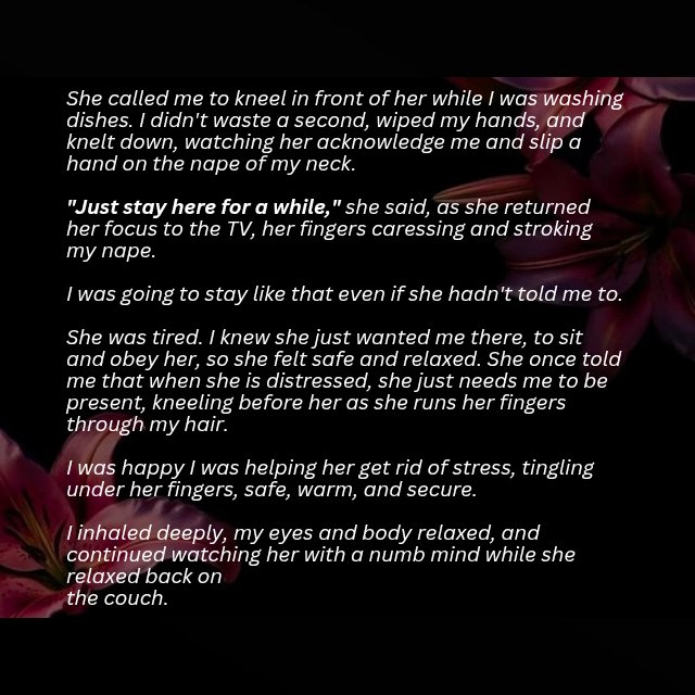 Queenbee__33's tweet photo. When she's distressed she just needs me to be present 

#DarkFiction #femdom #fiction https://t.co/rwPioLOIo4