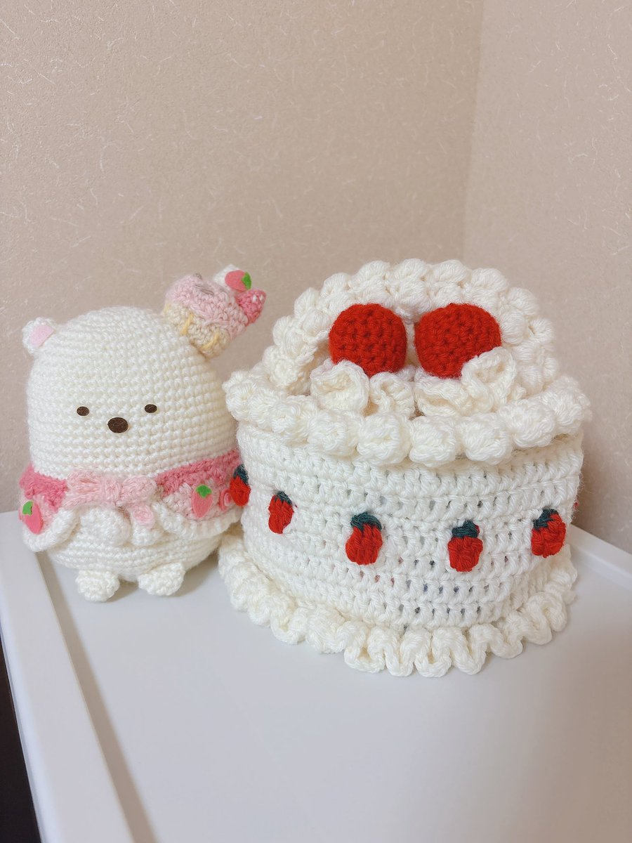 いちごショートケーキバッグ🍓 完成間近です🎵 ameさんのキットです