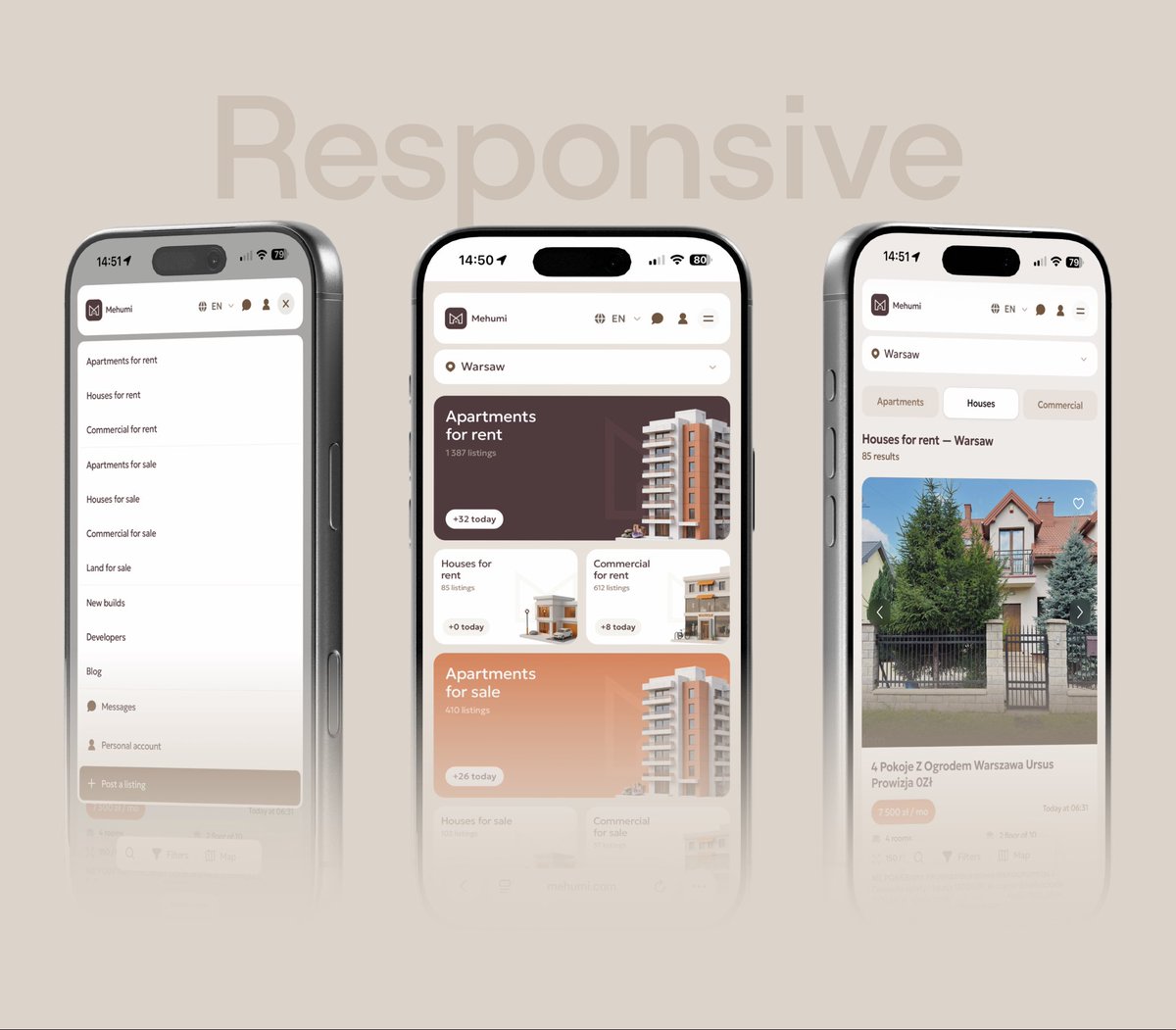 BenefitITStudio's tweet photo. 🏡 Benefit Studio | Mehumi - PropTech Marketplace & Property Search Platform

For this project, our team delivered:

✅ SEO infrastructure covering 10,000+ search intents
✅Automated property aggregation system
✅Custom admin dashboard
✅Secure payment integration
✅Conversion-focused UX/UI
✅High-performance frontend & backend
✅User profiles, saved listings & account management Fast, scalable architecture ready for growth

Looking to build the next PropTech platform? Let's talk.