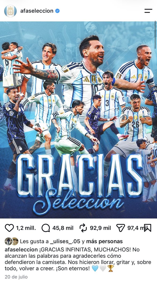 Downjuma's tweet photo. mira si son malos que tienen que inventar cosas para poder sentirse mejor.

ni en la copa “likes” nos ganan. Son la selección más pequeña y llorona de la historia. https://t.co/84eXMyxgT7
