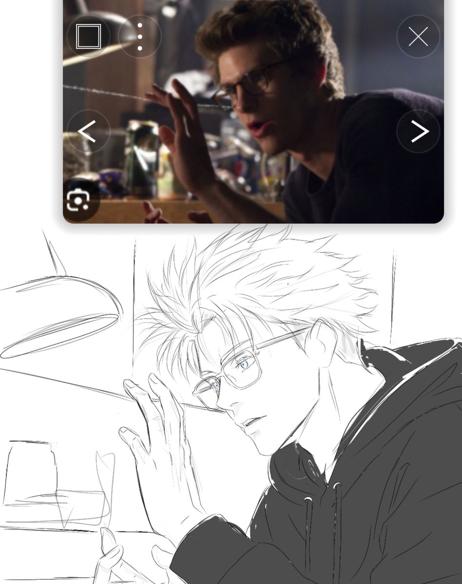 levitonin's tweet photo. More from my spiderjo series ! 
Nerdjo discovering his superpower #gojo wip https://t.co/oIjw00N4Rq
