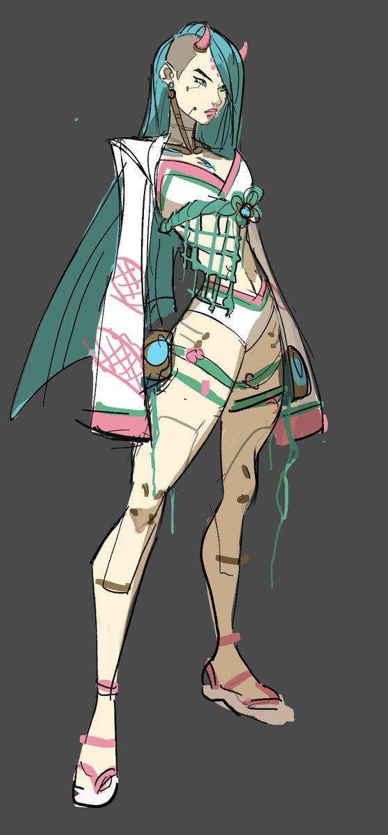 hao0047's tweet photo. ittybitty seamonster/seafoam shion sketch https://t.co/kCQ1cP0b8w