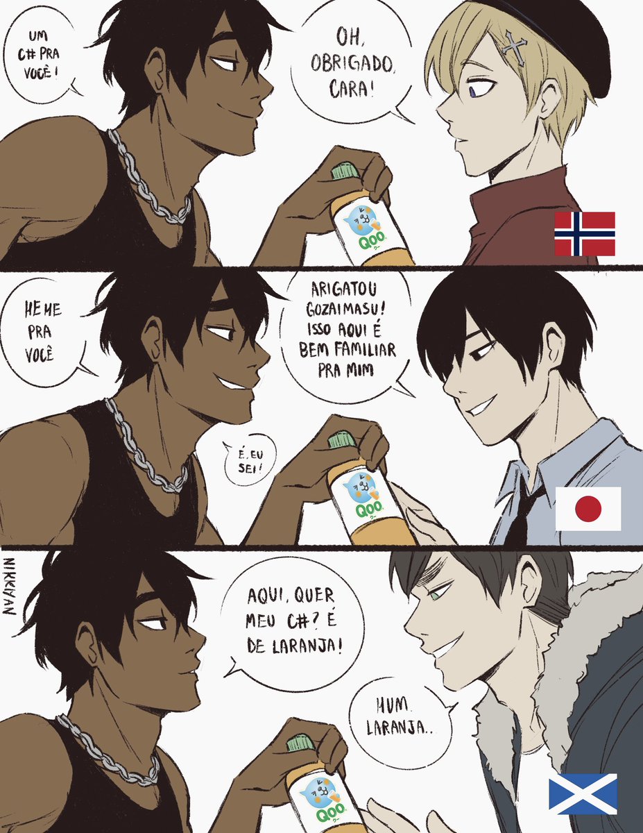 nikkiyan_'s tweet photo. Parte 2, final! Uma tirinha inteira que, tirando o Brasil 🇧🇷 (e a Brasilia obviamente), só tem personagem canônico de Hetalia #hetalia https://t.co/Hk1JOkdII1