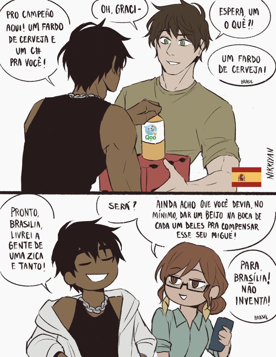 nikkiyan_'s tweet photo. Parte 2, final! Uma tirinha inteira que, tirando o Brasil 🇧🇷 (e a Brasilia obviamente), só tem personagem canônico de Hetalia #hetalia https://t.co/Hk1JOkdII1