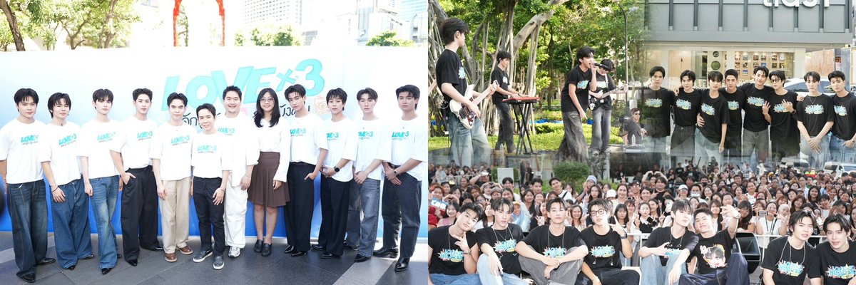 Bunterngonline's tweet photo. TIA51 จัด “BUSKING ORIENTATION  l LOVEx3 หลักสูตร(รัก)ภาคบังคับ” แท็กทีม iQIYI และ ช่อง9 พร้อมเปิดตัว MVคำตอบ บนจอ LED กลางสยาม

#LOVEx3_Busking1 
#BuskingLOVEx3
#LOVEx3 
#tia51
#ช่อง9กด30 #iQIYI

       นี่แค่อุ่นเครื่องก็ทำเอาสยามแทบแตก “TIA51” จัดกิจกรรม “BUSKING ORIENTATION  l LOVEx3 หลักสูตร(รัก)ภาคบังคับ” กลางสยามสแควร์ พร้อมแท็กทีมผู้ใหญ่ใจดีอย่าง iQIYI และ ช่อง9กด30 ที่จัดกิจกรรมให้แฟนๆผู้โชคดีได้เข้าร่วมกิจกรรมกว่า 300 คน งานนี้ TIA51 จัดโชว์มาแบบจัดเต็มให้สมกับเป็นค่ายของวัยรุ่น Gen Z ในยุคนี้

เริ่มต้นกิจกรรมด้วยน้องจาก TIA MUSIC นำโดย ฟอร์ด(นักร้องนำ) ซัน(กีต้าร์) แซน(กลอง) ปลาเก๋า(กีต้าร์) คอปเตอร์มิน(เบส) และโทบี้(คีย์บอร์ด) ที่เป็นการอุ่นเครื่องบรรยากาศของงาน  โชว์ที่ 2 จาก 3หนุ่มเมนแด๊นซ์ ที่ทำเอาเวทีแทบลุกเป็นไฟ กับโชว์ Baddie Dance ของ กฤษฎิ์ ดีดี ฟอร์ด ด้วยสเต๊ปและท่าเต้นสุดเซ็กซี่ เรียกเสียงกรี๊ดจากแฟนๆได้ตลอดทั้งการแสดง ต่อด้วยโชว์สุดพิเศษจาก 8 จากซีรีส์ LOVEx3 หลักสูตร(รัก)ภาคบังคับ  เริ่มจากคู่ “กฤษฎิ์-ภพ” ที่มากับโชว์เพลง “ดอกไม้ไฟ” เป็นเพลงโปรดคู่นี้เลยกว่าได้งานนี้หนุ่มกฤษฎิ์จัดเสิร์ฟโมเมนต์น่ารักหวานๆสไตล์คนซึนให้ได้แฟนๆได้ชื่นใจไปตามๆกัน ต่อด้วยโชว์จาก “เอ็นเจ-โชค” ที่งานนี้บอกได้ว่ามีน้ำตาไปตามๆกัน เมื่อหนุ่มเอ็นเจขอพูดความในใจที่อยากมอบให้กับพี่ชายพาร์ทเนอร์อย่างพี่โชค ก่อนจะโชว์เพลง “คำตอบ” ที่เรียกได้ว่าเป็นโชว์ที่มีทั้งรอยยิ้มและน้ำตา และต่อด้วยโชว์ที่แฟนๆต่างยกให้ว่านี้คือโชว์ของคู่ที่คลั่งรักที่สุดใน TIA51 กับ “เปา-ต้นกล้า” ที่มาพร้อมเพลง “อู้บ่จ้าง” ที่ต้องยกให้ว่าเป็นคู่ที่เซอร์ไพรส์ทุกคนได้มากที่สุด งานนี้หนุ่มเปาลงทุ่มจัดเสื้อสกรีน “ติดจอง ผม=คิว0” ทำเอาแฟนๆกรี๊ดสนั่นทั้งงาน ส่วนต้นกล้าก็ไม่แพ้กันเตรียมผลไม้มาป้อนเพิ่มดีกรีหวานร้อยให้ทุกคนได้อิจฉา และคู่สุดท้ายกับ “โฟค-พีค” ที่มาด้วยเพลง “ชอบก็จีบ” ที่มาพร้อมความสดใสน่ารักกับท่าเต้นน่ารักที่ทำเอาแฟนต่างต้องเทใจให้คู่นี้ แม้ว่าทั้งคู่จะมีอาการป่วยแต่ก็เต็มที่กับการแสดง ต้องปรบมือให้สปิริตของคู่นี้จริงๆ จากนั้นเป็นกิจกรรมการพูดคุยกับเหล่านักแสดง และร่วมเล่นกิจกรรมแจกของรางวัลให้กับผู้เข้าร่วมกิจกรรมภายในงาน ก่อนจะที่เหล่านักแสดงในซีรีส์จะร่วมกันร้องเพลง “Multiply My Love” 

ปิดท้ายด้วยการรับชม MV “คำตอบ” เพลงประกอบซีรีส์ “LOVEx3 หลักสูตร(รัก)ภาคบังคับ” พร้อมกันครั้งแรกกับแฟนๆบนจอ LED ของตึก TIA51 กลางสยามสแควร์ กับนักแสดงทั้งหมดของเรื่อง ตลอดการรับชมสามารถเรียกเสียงกรี๊ดจากแฟนๆ ทันทีที่จบลงก็ได้รับเสียงปรบมือจากทุกคนที่มาร่วมในงาน และทุกคนต่างพูดเป็นเสียงเดียวกันว่าจะต้องเป็นซีรีส์ที่ทำให้ทุกคนมีความสุขได้อย่างแน่นอน

สามารถติดตามชมซีรีส์ LOVEx3 หลักสูตร(รัก)ภาคบังคับ ได้ทุกวันอาทิตย์ เวลา22.30น. ทางช่อง9 กด30 และ UNCUT VERSION เวลา22.30น. ทาง iQIYI และ https://t.co/clxpvVcVA4 ที่เดียวเท่านั้น เริ่มตอนแรก 16  สิงหาคมนี้