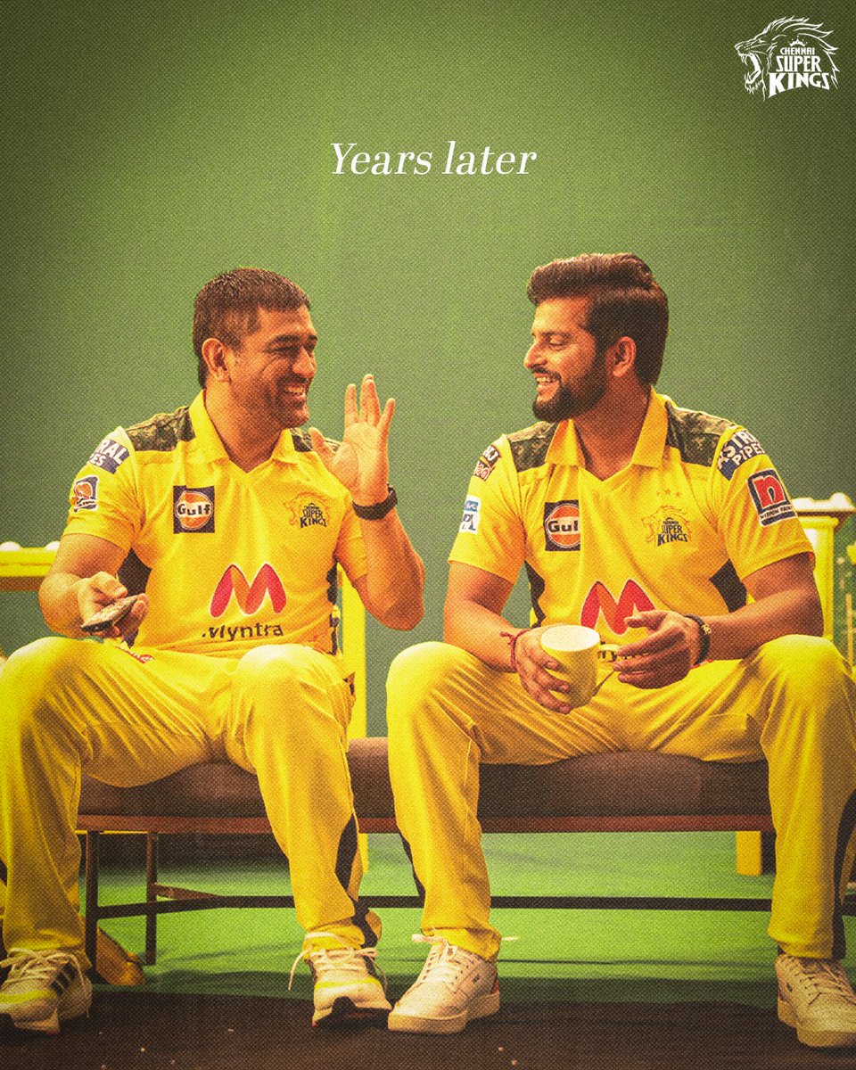 ChennaiIPL's tweet photo. You say friendship, we hear this. 🥰🦁 

#WhistlePodu #FriendshipDay https://t.co/TwXOuxOyRJ