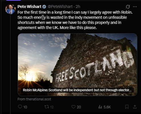 thejohnhannah's tweet photo. Pete's non 'unfeasible shortcut' has lasted 25 years. He has made £1.7 million in salary plus expenses plus salary for committee work.  

Pete has failed. So have the SNP.  

I don't think we'll take any lectures from Pete about anything. https://t.co/UkiUsztBrn