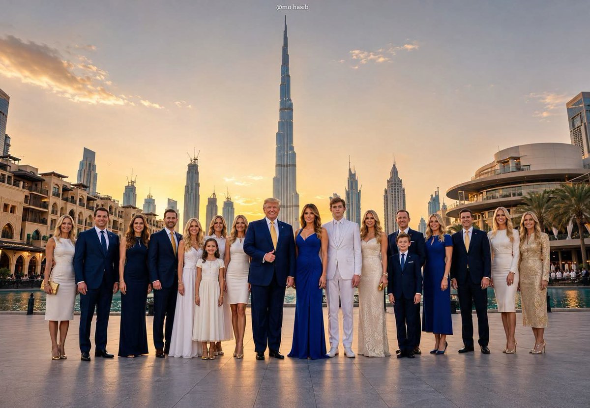TrumpWirehh's tweet photo. A memorable evening right in front of the world’s tallest tower! Nothing beats the sunset casting a golden glow over this iconic skyline. 🌅🏙️✨ https://t.co/mObeYJMTBX