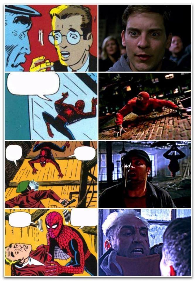 SomeAssHat666's tweet photo. Sam Raimi didn't have the luxury of picking random comicbook covers that have fuck all to do with the plot and had to adapt actual story bits from the comics. I say that's way more impressive https://t.co/5AUsNKm1ul