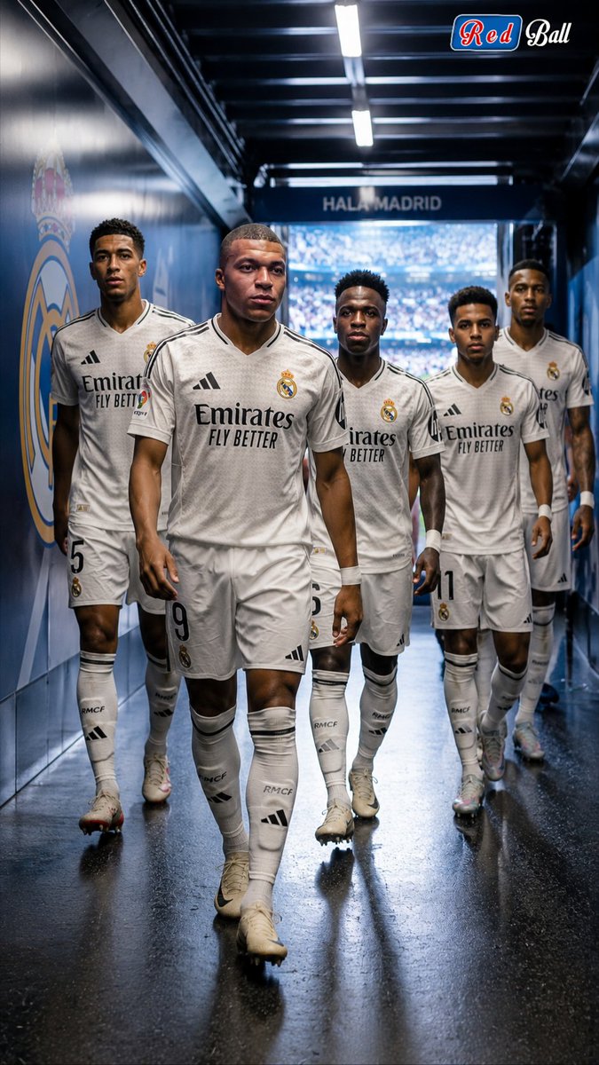 Rightwronginfo's tweet photo. 🤍👑 Mbappé, Bellingham, Vinícius Jr., Rodrygo, and Éder Militão walk toward the pitch with one goal in mind—victory. The lights are on, the fans are waiting, and the Bernabéu is ready for another unforgettable night. ⚽🔥
#HalaMadrid #RealMadrid #Mbappe #JudeBellingham https://t.co/zPavIwjYDt