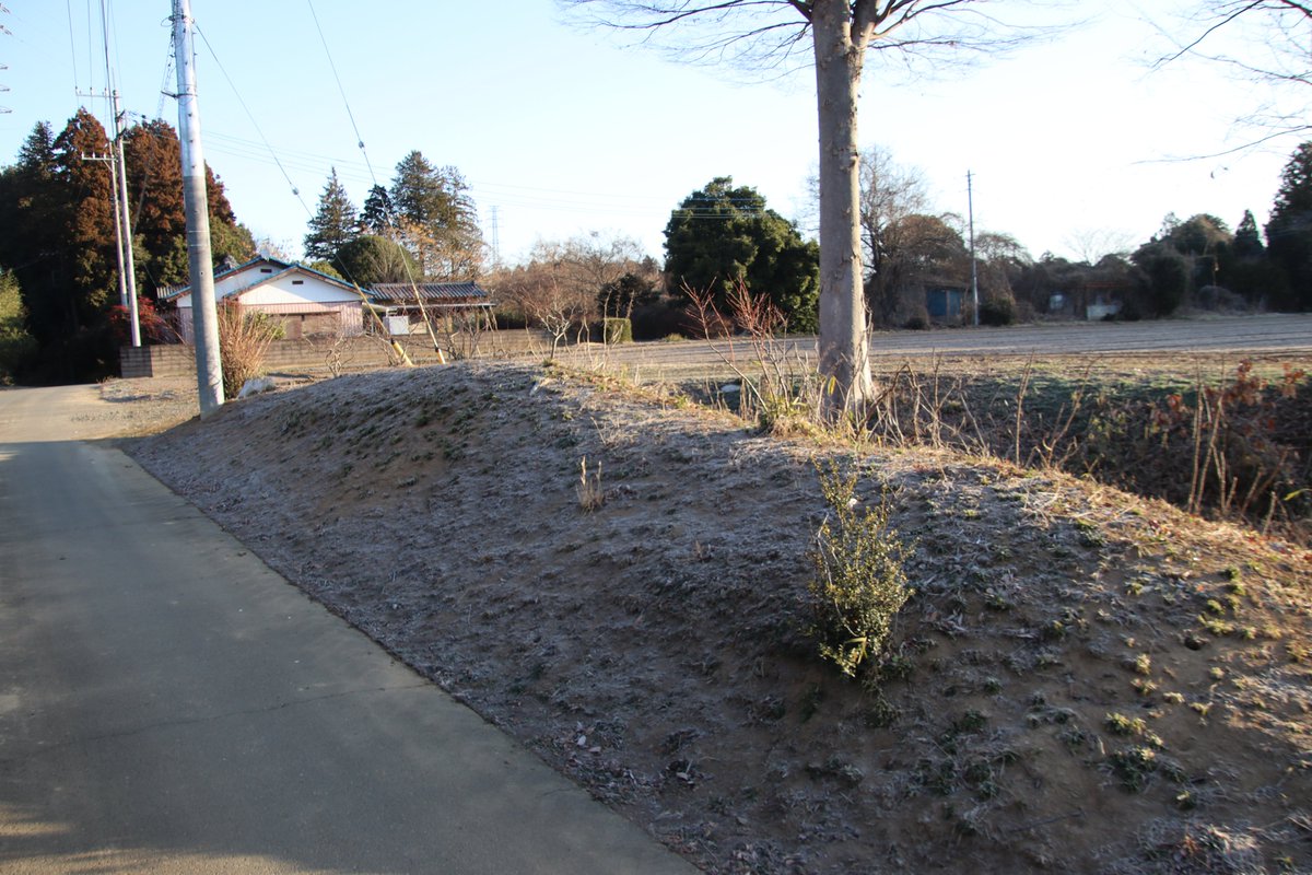 shngot1130's tweet photo. 茨城県小美玉市の鶴田城
2026年1月の訪城
比高10mほどの東側に突き出した台地上にあります。説明板の脇の堀以外は民家と畑になっています。朽ち果てた標柱もありました。 https://t.co/JSumWh0a5r