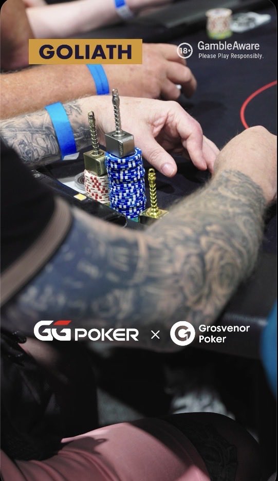 GGPoker's tweet photo. IT’S THE LAST DAY OF GOLIATH 2026! 

Last Longer winner, GGPoker qualifier Karl McDonald T13 Seat 7 - 18,700,00 chips.

PLUS…

Three players are DIRECT BUY-INS on the GGPoker app, and so, they qualify for 20% boost on their tournament winnings! 

Laurenc Boci Table 12 Seat 2 - 15,000,000 chips. 
Jonny Elworthy T21 Seat 1 - 23,750,000 chips. 
Alex Todd T999 (featured streaming table) Seat 7 - 5,700,000 chips.