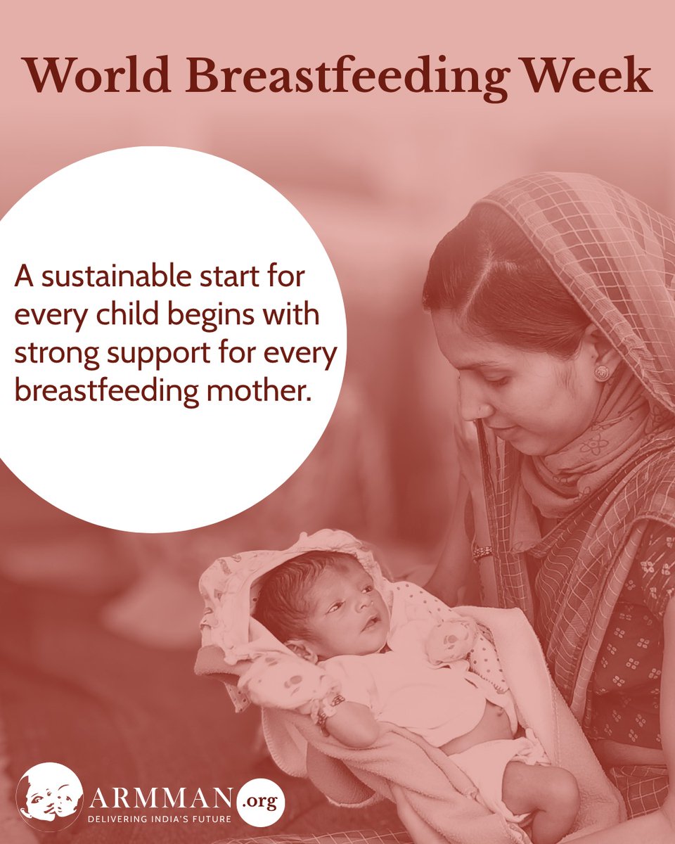 armmanindia's tweet photo. Exclusive #breastfeeding for the first six months gives babies the nutrients they need to grow, strengthens their immunity, protects them from infections, and supports healthy brain development. (1/5) https://t.co/59BR7VdaW1